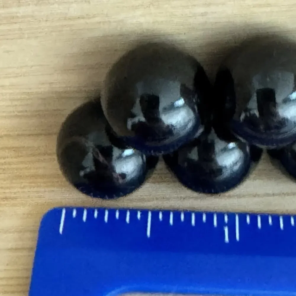 Lot Of 9 Black Glass Marbles Vintage